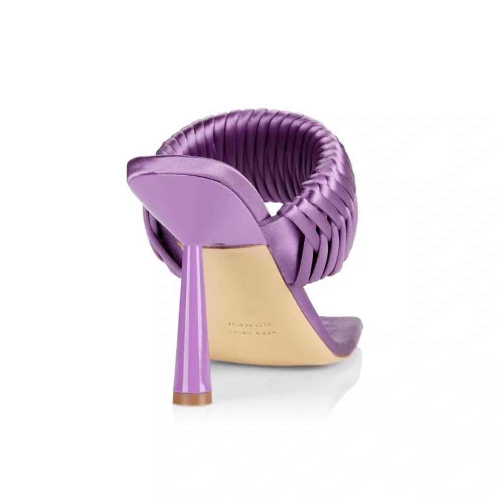Gia Borghini X RHW Rosie 1 Satin Mules Lavender